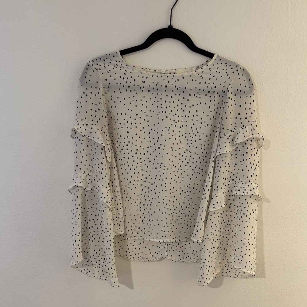 Lush Cream and Black Speckled Blouse